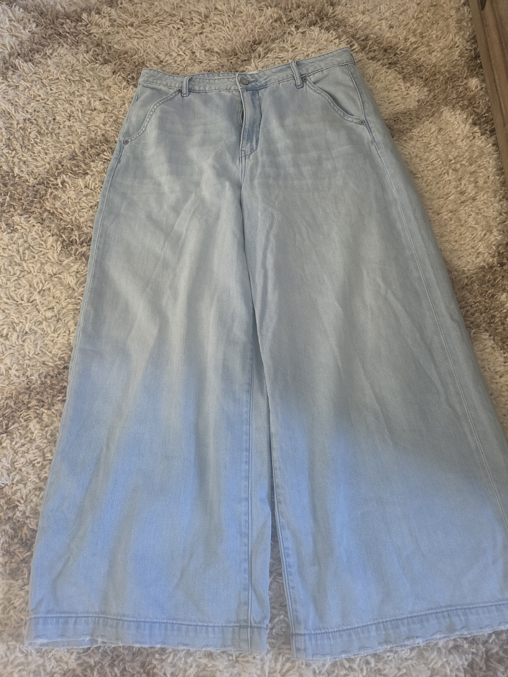 Wide Leg Flare Jeans - Light Blue very light weight